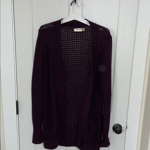 Women’s Purple Open-Front Sweater